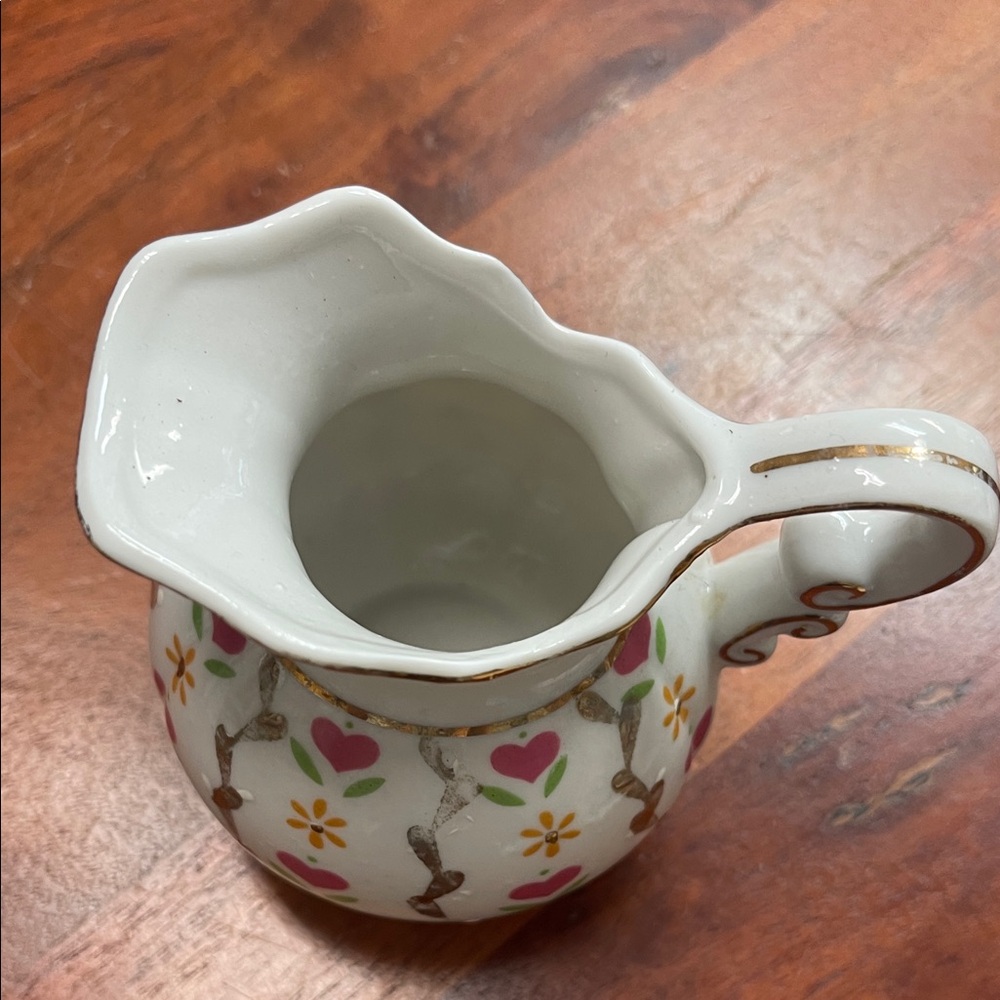 Floral Heart Patterned Ceramic Pitcher - Picture 5 of 6